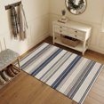 Vintage Striped Washable Area Rug 4x6 Blue and Grey Vertical Stripes ...