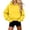Yellow, variant on Horkkom Cropped Hoodie Women Long Sleeve Solid Color Hoodies Pullover Trendy Casual Hooded Sweatshirt with Pocket L