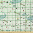 thumbnail image 2 of Ambesonne Animal Art Fabric by the Yard Microfiber, Dog Supply Pet Pattern, 2 Yards, Pale Teal and Mint Green, 2 of 2