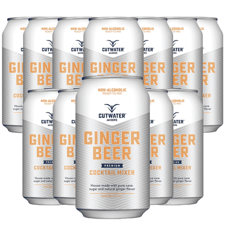Cutwater Non-Alcoholic Ginger Beer 12 Pack - 12oz Cans - 110 Calories Fat-Free - Soda Mixer for Moscow Mule, Dark n Stormy