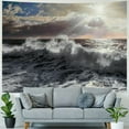 thumbnail image 4 of PRATYUS  Ocean Wave Black and White Tapestry, Ocean Black Nature Wall Hanging Tapestry Psychedelic Tapestry Decorations Bedroom Living Room Dorm Painting, 4 of 6