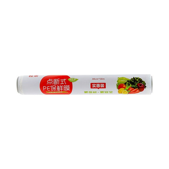 MOPOOR Plastic Wrap, Food Wrap with Slide Cutter, Food Service Clear Cling Film Roll BPA-Free Microwave-Safe Kitchen Wrap Quick Cut Plastic Film,Household Food Wrap Film Refrigerator Fruit