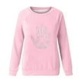thumbnail image 4 of qelini Breast Cancer Awareness Shirt Casual Pullover Blouse Wowen's Graphic Tees Long Sleeve Shirts Fall Winter Crewneck Comfy Shirts Pink S, 4 of 4