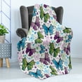 thumbnail image 4 of Butterfly Soft Flannel Fleece Blanket, Colorful Spring Season Animals with Ornamental Wings Hearts and Dots Illustration, Cozy Plush for Indoor and Outdoor Use, 60" x 80", Multicolor, by Ambesonne, 4 of 5