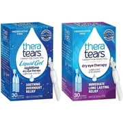 Thera Tears Dry Eye Therapy Lubricant Eye Drops & Nighttime Eye Gel .6 Fl Oz, 30 Ct. Each