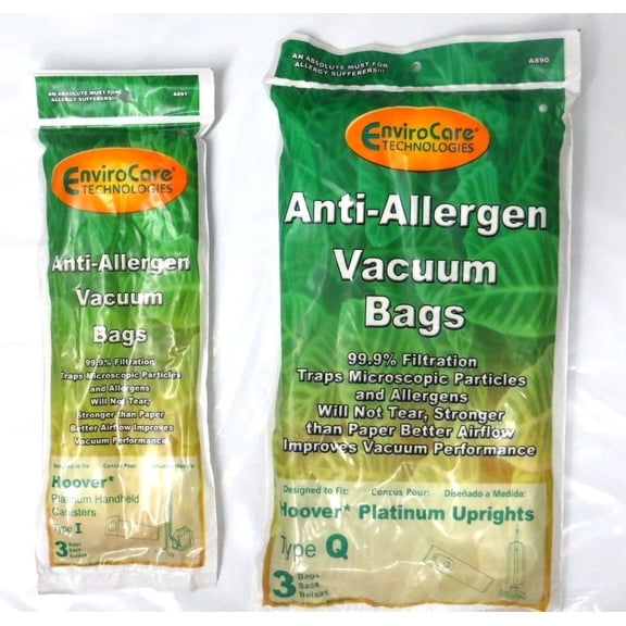 3 Compatible with Hoover Type Q HEPA Cloth Style UH10000   3 Compatible with Hoover Stype I HEPA Cloth Allergen Platinum UH30010COM Vacuum Bag Bundle