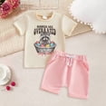 thumbnail image 2 of Zshosam Girls Summer Sets Girl's Summer Clothing Sets Knit Ruffle Striped T-Shirt and Shorts 2 Piece Outfits Size 12 18 Months,(Beige 12-18 Months), 2 of 7
