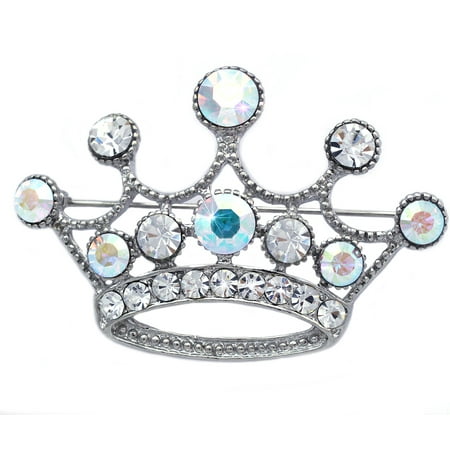 Queens Royal Crown Pin - Princess Queen Royal Crown Tiara Brooch Pin Women Ladies Fashion Jewelry