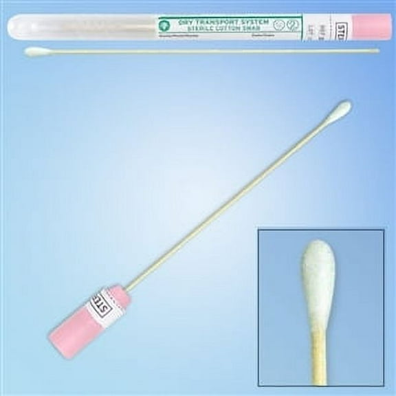 Puritan Sterile Cotton Swab, 6" Wood shaft, with Dry Transport Tube, 100/box