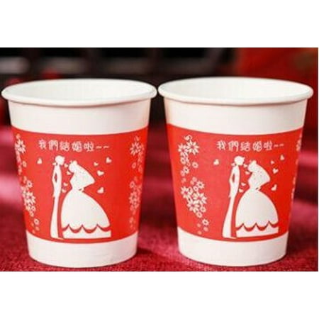 

50pc/Pack 250ml Paper Cups Wedding Tea Milk Paper Cup Disposable Coffee Cup Drinking Accessories Par