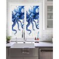 thumbnail image 2 of Window Privacy Film Blue Octopus Coastal Stained Glass Window Film Decorative Sun Block Window Cover Nautical Summer Beach Shell Window Clings Static Adhesive Sticker for Bathroom 17.7"x39.3", 2 of 6