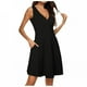 thumbnail image 2 of ICHUANYI Clearance Womens Summer Casual Beach Sleeveless V Neck Knee Length Dress(Black, S) ICHUANYI WER2023081504979, 2 of 5