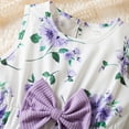 thumbnail image 6 of Hiijoy Little Girls Outfits Floral Bow Sundress with Long Sleeve Ribbed Top, Sizes 6-7Y, 6 of 8