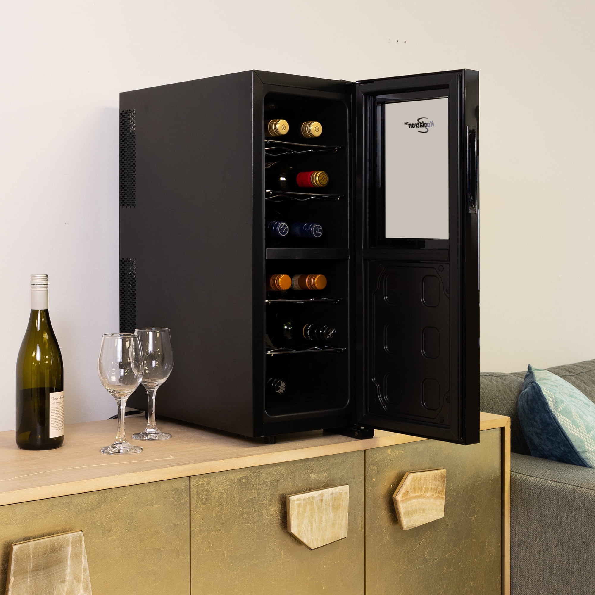 Koolatron 12-Bottle Dual Zone Wine Cooler, Freestanding Wine Fridge