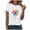 White, variant on GEWSEY Womens Cute Make A Wish Dandelion Printed Tee Shirts Summer Cotton Vintage Graphic Tees Tops (Blue, 3XL)