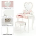 thumbnail image 4 of Kids Vanity Toy, Toddler Wooden Makeup Vanity Table & Chair Set, Pretend Play Dressing Accessories Toy, Princess Mirror, Girls Vanity Set White, 4 of 11