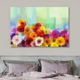 thumbnail image 3 of Canvas Print Wall Art Watercolor Paint Stroke Effect Daisy Bouquet Floral Plants Illustrations Modern Art Chic Closeup Colorful Multicolor Ultra for Living Room, Bedroom, Office - 12"x18", 3 of 5