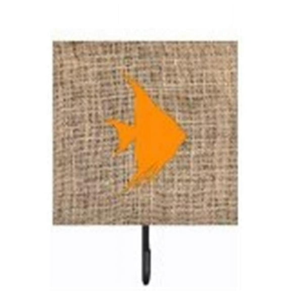 Carolines Treasures BB1022-BL-OR-SH4 Angel Fish Burlap And Orange Leash Or Key Holder