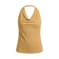 thumbnail image 3 of Uootdi Tops for Women Sleeveless Halter Cowl Neck Solid Color Tank Tops Office Elegant Style Soft Comfortable Loose Fit Tops Gift, 3 of 6