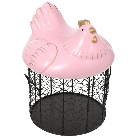 Kitchen Chicken Tray Holder with Lid Ceramic Egg Basket Storage