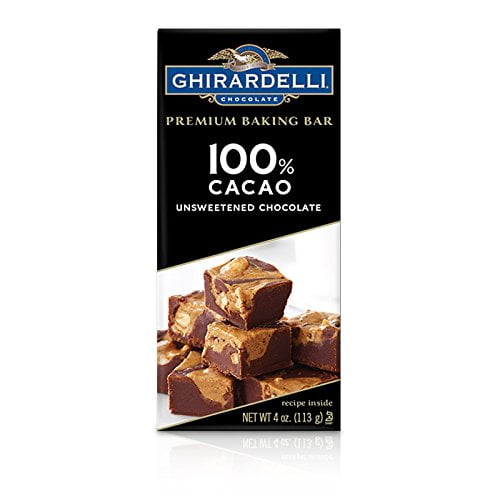 Ghirardelli Premium Baking Bar, 100 Cacao Unsweetened Chocolate, 4 oz