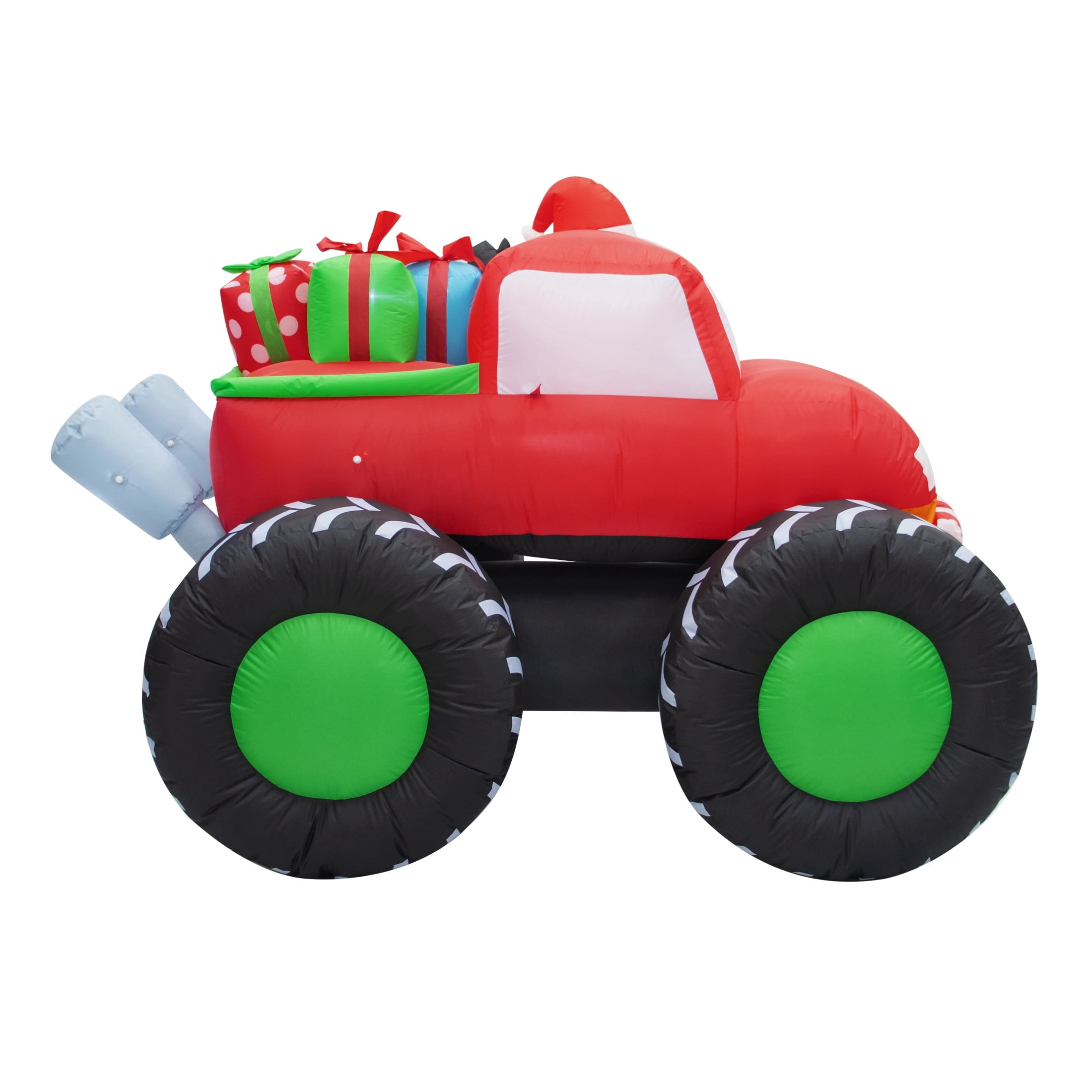 Multicolor Santa Monster Truck Sleigh Christmas Airblown Yard Inflatable, 6', by Holiday Time