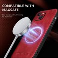 thumbnail image 6 of Allytechgroup Magnetic for iPhone 13 Case, Compatible with MagSafe Support Magnetic Car Phone Mount PU Leather Slim Phone Case for Women Men for iPhone 13, Winered, 6 of 10