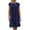 Dark Blue, variant on Ashirexll Midi Dresses for Women, Womens Summer Dresses, Round Neck Short Sleeve Pleated Solid Color Linen Loose Fitting Dress