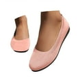 thumbnail image 3 of Xiaoxatg Women's Knitted On Ballet Flexible Soft Round Toe Walking Comfort Shoes Breathable Low Heel Everyday Wear Versatile Design 9 Pink, 3 of 9