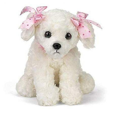 Bearington Sassy Plush Stuffed Animal White Puppy Dog 13”