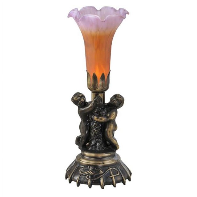 Meyda 11083 Lampe Mini Cherub Pond Lily de 13 Po, Ambre et Violet
