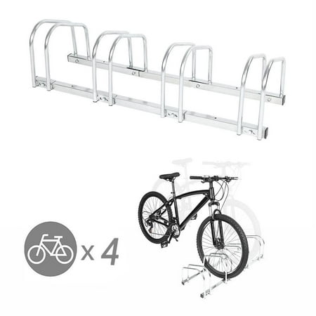 Yosoo 4 Racks Steel Bike Bicycle Floor Parking Stand Storage Rack Holder, Bike Floor Parking Rack,Bike Floor (Best Floor Bike Rack)