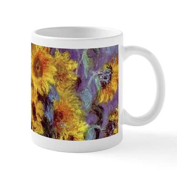 CafePress - Bouquet Of Sunflowers By Claude Monet Mugs - 11 oz Ceramic Mug - Novelty Coffee Tea Cup