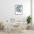 thumbnail image 2 of Fun Vivid Shih Tzu Puppy Animals & Insects Graphic Art Black Framed Art Print Wall Art, 2 of 7