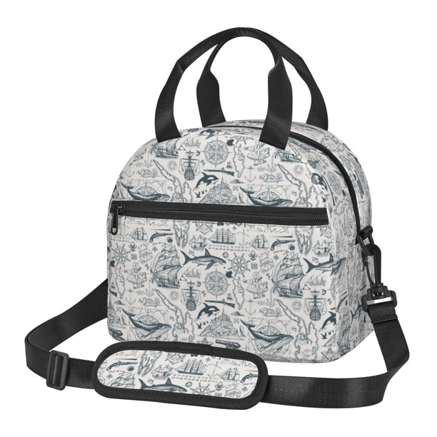 Easygdp Vintage Sailboats Caja de Almuerzo para Mujeres y Hombres, Bolsa de Almuerzo Insulada, Bolsas Reutilizables Impermeables para Viajes, Trabajo y Picnics