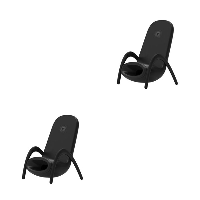 Sidaley inalámbrico en forma de silla de 10 W, soporte para teléfono móvil, base de estación ABS, dispositivos de carga rápida, altavoz Negro 2piezas