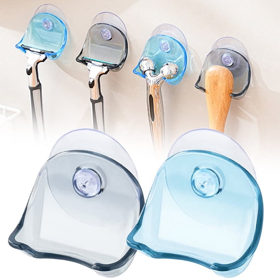 VHXWUGN 2 Pack Suction Cup Razor Holder for Shower Wall Accessories – No-Drill Shower Razor Holder Suction Caddies – Waterproof & Reusable Bathroom Shaver Storage Cup | Easy to Install(2 Colors)