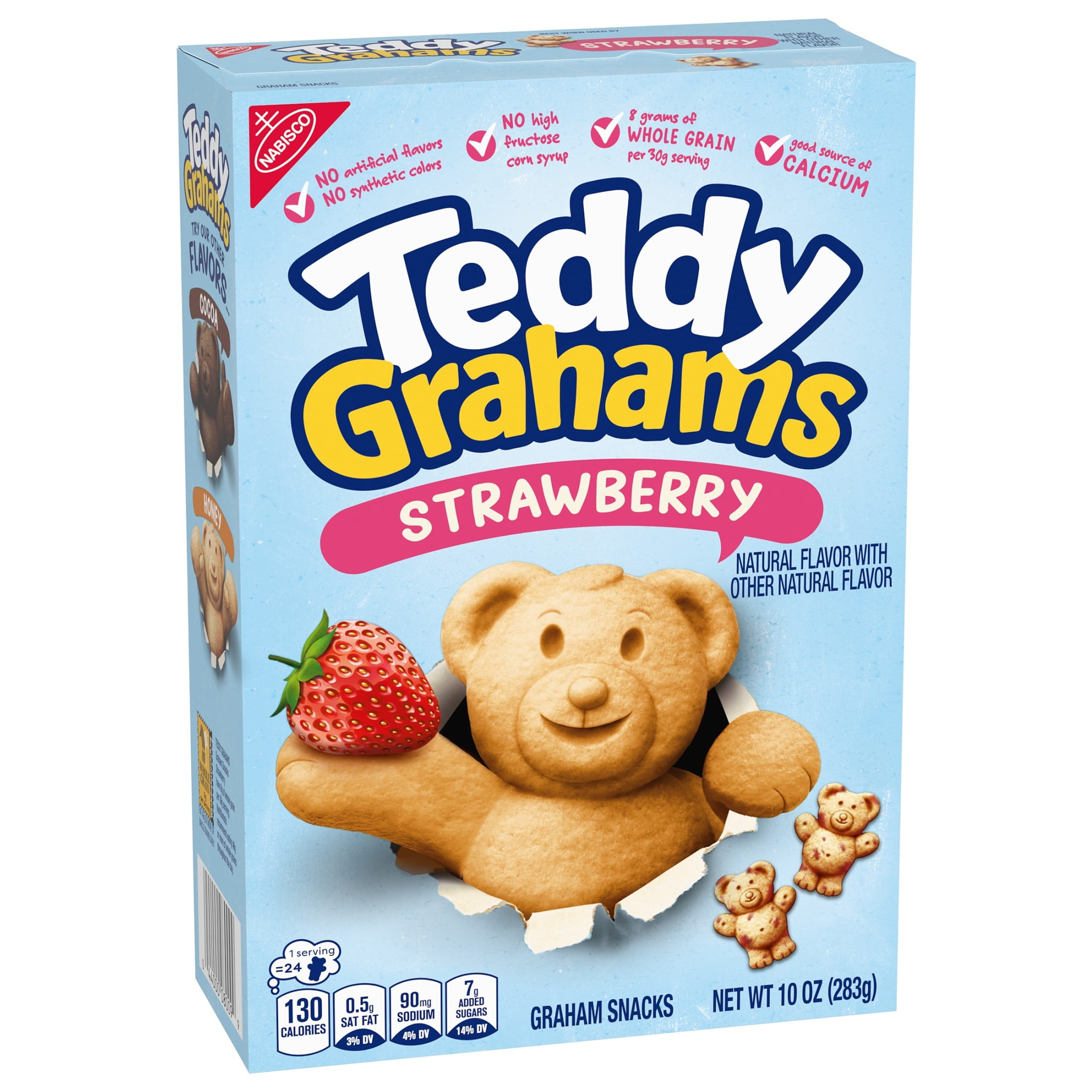 TEDDY GRAHAMS Strawberry Flavor Graham Snacks, Kids Snacks, 10 oz