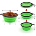 thumbnail image 3 of Cuenco plegable para perros y gatos, cuenco portátil para comida y bebida para mascotas, para caminar, estacionar y viajar, con 2 mosquetones (pequeño, azul y verde), 3 of 5