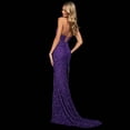 thumbnail image 4 of Vestido de verano para mujer, sexy, con lentejuelas, sin espalda, con abertura y adelgazamiento, vestido largo, 4 of 5