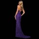 thumbnail image 2 of Vestido de verano para mujer, sexy, con lentejuelas, sin espalda, con abertura y adelgazamiento, vestido largo, 2 of 5