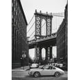 thumbnail image 2 of Gasoline Images 18x24 Black Ornate Wood Framed with Double Matting Museum Art Print Titled - By the Manhattan Bridge - BW, 2 of 4