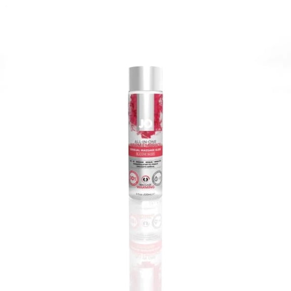 JO All-in-One Warming Massage Oil, Long Lasting Silicone Based Invigorating Sensation Glide for Men, Women and Couples, 4 FL Oz
