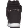 thumbnail image 5 of Womens bebe Calisto Wedge Fashion Sneakers, black/Gold, 5 of 6
