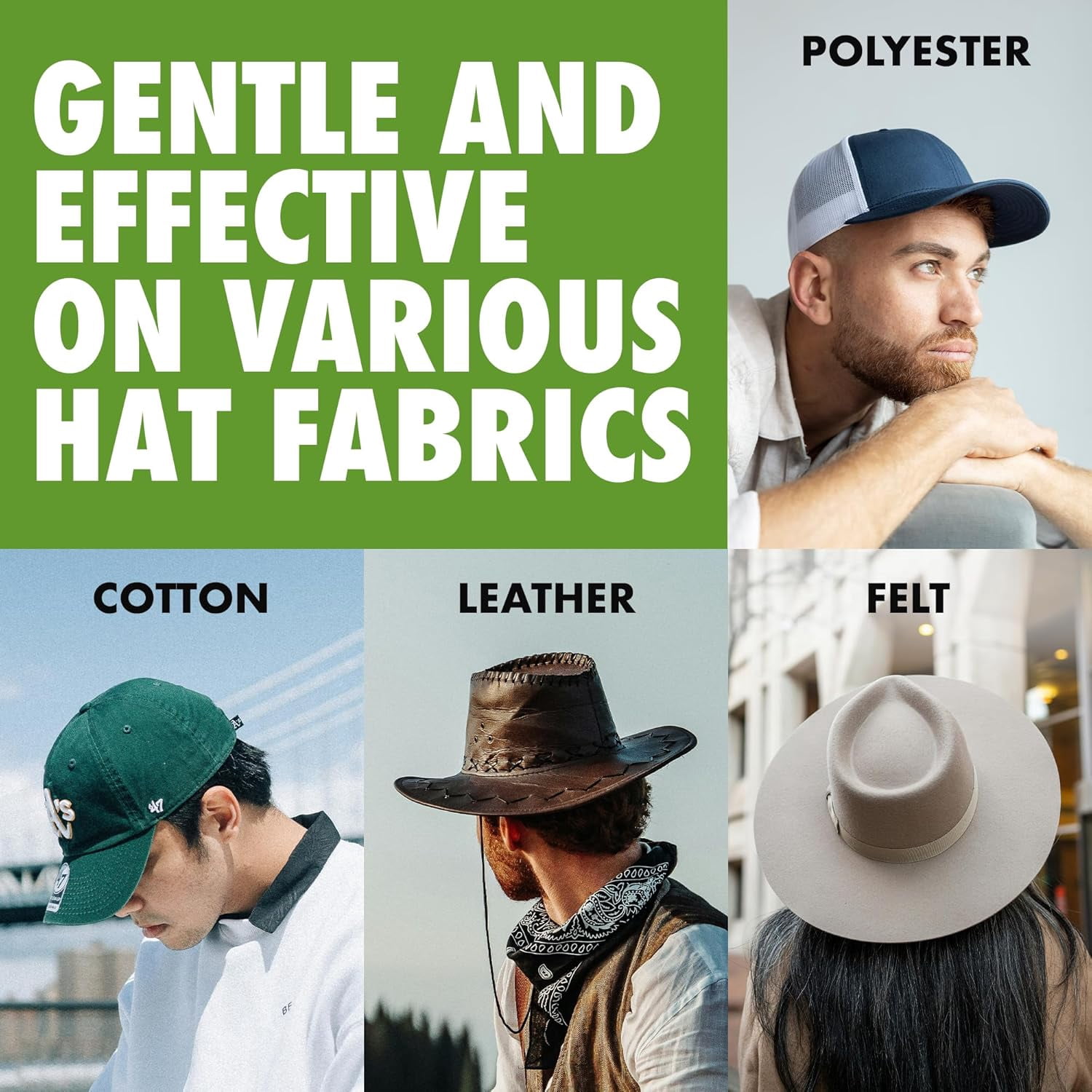 Fortivo 4-in-1 Hat Cleaning Kit with Hat Cleaner, Brush, Microfiber Cloth & Lemon Deodorizer, 8 fl oz, 4 Count, for Baseball & Cowboy Hats