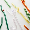 thumbnail image 2 of Keimprove Reusable Glass Straws, Reusable Bent Glass Drinking Straws for Smoothies, Milkshakes, Juice, 2 of 9