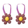 thumbnail image 2 of Neinkie 2Pcs Curtain Tieback Cute Cartoon Elastic Fluffy Multipurpose Reusable Decorative Soft Fabric Flower Curtain Rope Holdback Plush Toy Home Accessories, 2 of 9