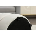 thumbnail image 6 of Soft Velvet Ottoman Legless Footrest Stool with Anti-Slip Pads, Modern Accent Pouf Round Chair for Makeup, Living Room, Bedroom Entryway, White, 6 of 8
