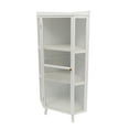 thumbnail image 5 of Corner Cabinet with Doors and Shelves, Freestanding Display Storage for Bathroom, Living Room, Kitchen (White), 5 of 8