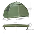 thumbnail image 2 of Ensemble Combiné de Tente de Camping Surélevée Extérieure Compacte, Pop-Up, Portable et Pliable, Vert Foncé, 2 of 7